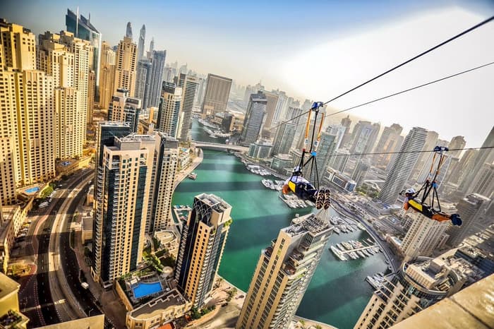 Zoom over the Dubai Marina on a zipline - Xline.jpg fun activities in dubai for adults